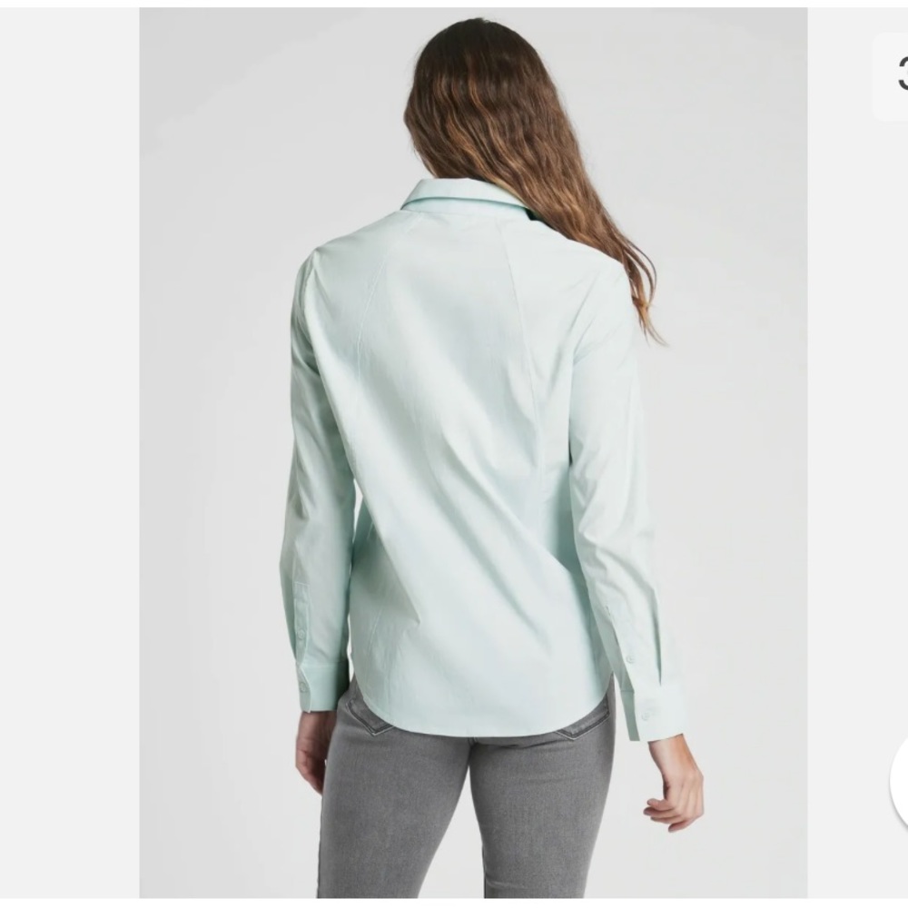 Athleta Light Green Button Down Shirt - image 2